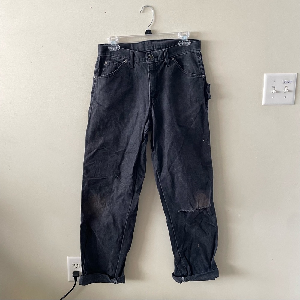 Dickies 30x32 Black Distressed Cargo Pants